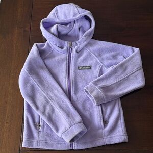 Columbia Girls' Light Purple Hooded Fleece Jacket, XS (size 6 kids)